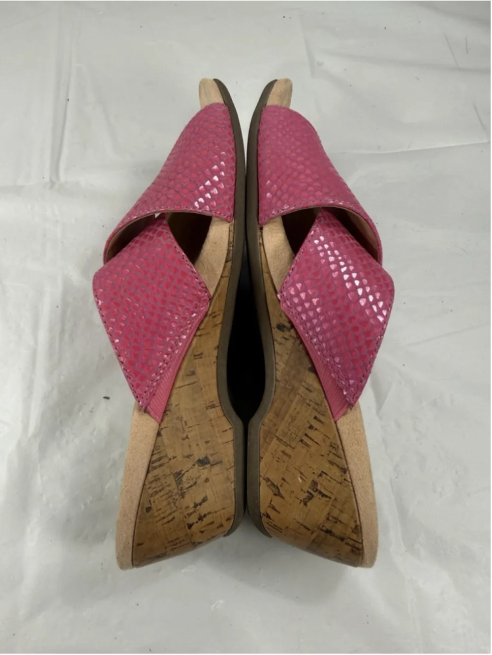 Vionic Leticia Women Hot Pink Lizard Print Strap Sandals Size 7.5